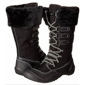 J-41 Black Waterproof winter Boots 9.5 Faux Fur